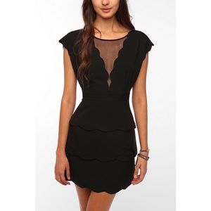 Coincidence and Chance Black Scallop Peplum Dress